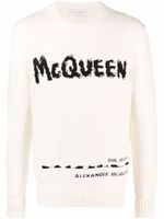 Alexander McQueen pull Graffiti en maille intarsia - Tons neutres