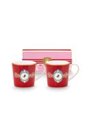 Pip Studio Set/2 Mokken Klein Love Birds Medallion Rood