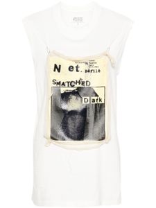 Maison Margiela appliqué-detail cotton tank top - Blanc