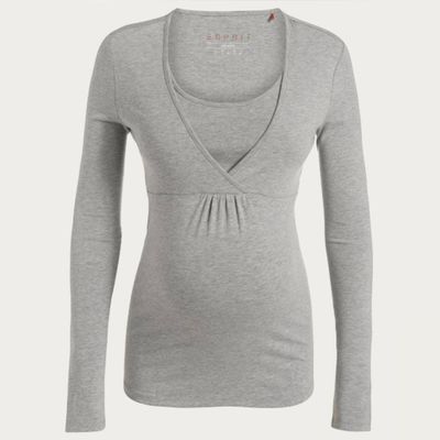 Esprit Zwangerschapsshirt Positieshirt gemêleerd grijs