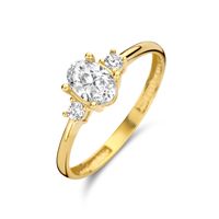 Ring Fantasie geelgoud-zirconia goudkleurig-wit