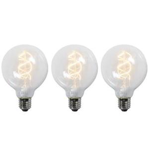 LUEDD Set van 3 E27 LED gedraaid filament lampen G95 helder 5W 400 lm