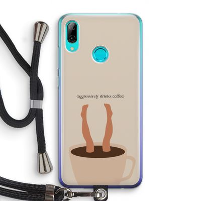 Aggressively drinks coffee: Huawei P Smart (2019) Transparant Hoesje met koord