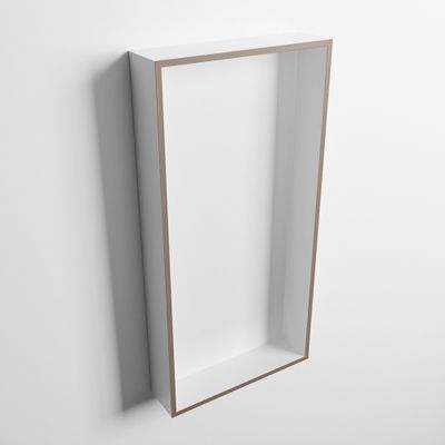 MONDIAZ EASY Nis 59,5x29,5cm in solid surface kleur Smoke | Talc. 1 vak geschikt voor in- of opbouw