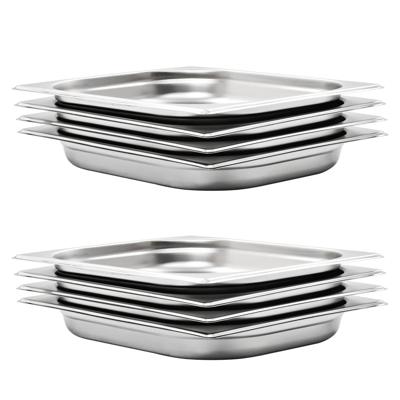 VidaXL Gastronormbakken 8 st gn 1/2 40 mm roestvrij staal