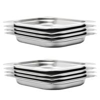 VidaXL Gastronormbakken 8 st gn 1/2 40 mm roestvrij staal