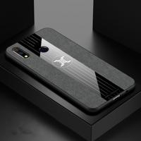 Voor OPPO Realme X lite XINLI stiksels doek Textue schokbestendige TPU beschermhoes (grijs)