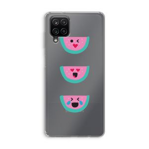 Smiley watermeloen: Samsung Galaxy A12 Transparant Hoesje