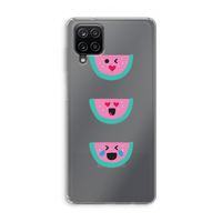 Smiley watermeloen: Samsung Galaxy A12 Transparant Hoesje