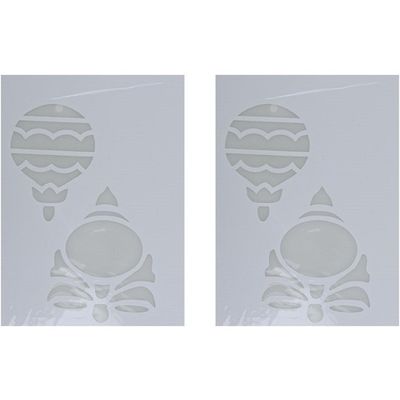 2x Kerst raamsjablonen/raamdecoratie kerstbal plaatjes 35 cm