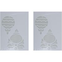 2x Kerst raamsjablonen/raamdecoratie kerstbal plaatjes 35 cm