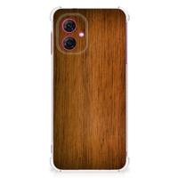 Motorola Moto G55 Stevig Telefoonhoesje Donker Hout