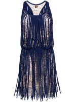 Jean Paul Gaultier Pre-Owned robe courte à franges (années 2010) - Bleu