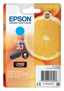 Epson Oranges Singlepack Cyan 33 Claria Premium Ink