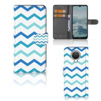 Nokia G10 | G20 | Telefoon Hoesje | Zigzag Blauw | Portemonnee hoesje