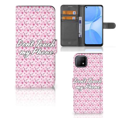 OPPO A73 5G Portemonnee Hoesje Flowers Pink DTMP OPPO A73 5G Portemonnee Hoesje Flowers Pink DTMP