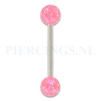 Tongpiercing acryl glitter roze - thumbnail