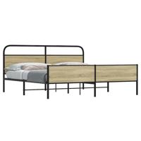 Bedframe zonder matras metaal sonoma eikenkleurig 193x203 cm