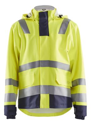 Blåkläder Vlamvertragende regenjas LEVEL 2 43132022 | High-Vis Geel/Marineblauw | Maat 4XL - 7330509783672