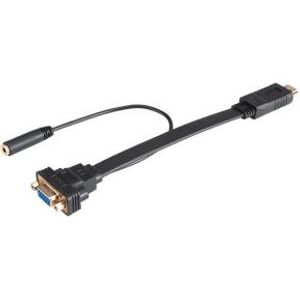 Akasa AK-CBHD18-20BK video kabel adapter 0,2 m HDMI Type A (Standaard) VGA (D-Sub)