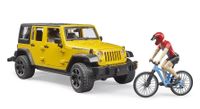 Bruder Jeep Wrangler Rubicon unlimited met mountainbiker (02543) - thumbnail