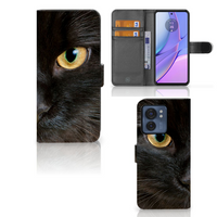 Motorola Edge 40 Telefoonhoesje met Pasjes Zwarte Kat - thumbnail