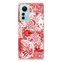 Silicone Back Case Xiaomi 12 Lite Angel Skull Rood - thumbnail