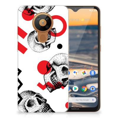 Silicone Back Case Nokia 5.3 Skull Red