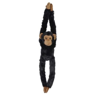 Pluche zwarte chimpansee knuffel - 65 cm - Apen jungle dieren knuffels - Klittenband handjes