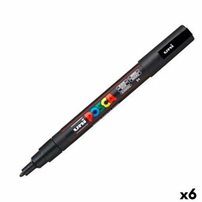 Markeerstift POSCA PC-3M Zwart (6 Stuks)