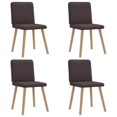 Eetkamerstoelen 4 st stof donkerbruin