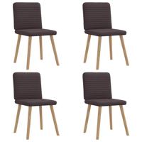 Eetkamerstoelen 4 st stof donkerbruin