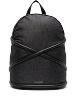 Alexander McQueen crossover-straps logo-print backpack - Noir