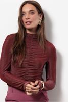 Studio Anneloes Pepper Glitter Top 13382 T-shirt Lange Mouw 4538 Vintage Berry/blackberry