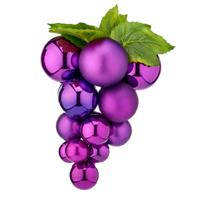 Kerstornament druiventros - paars - 20 cm - kunststof - kersthanger fruit - wijn thema