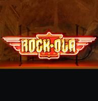 Rock-Ola Logo Neon Verlichting Met Bord 84 x 31 cm