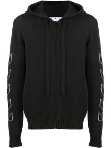 Off-White hoodie zippé à rayures Diag Outline - Noir