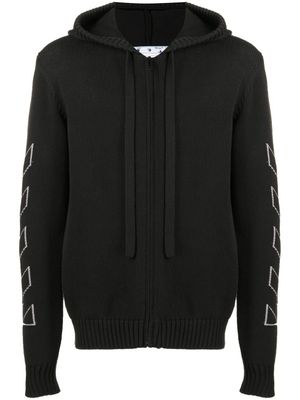 Off-White hoodie zippé à rayures Diag Outline - Noir