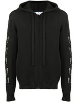 Off-White hoodie zippé à rayures Diag Outline - Noir