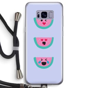 Smiley watermeloen: Samsung Galaxy S8 Transparant Hoesje met koord