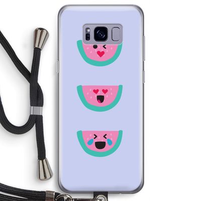Smiley watermeloen: Samsung Galaxy S8 Transparant Hoesje met koord