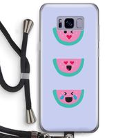 Smiley watermeloen: Samsung Galaxy S8 Transparant Hoesje met koord