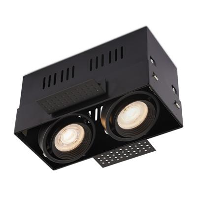 Trimless LED-spot Bastia zwart dubbele GU10