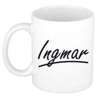 Naam cadeau mok / beker Ingmar met sierlijke letters 300 ml - thumbnail