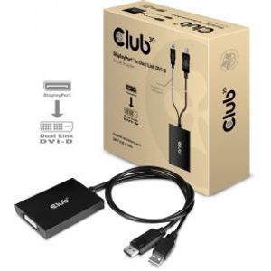 CLUB3D cac-1010 Displayport/usb DVI-I Daul link Zwart, Wit