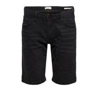 edc Men regular fit jeans short zwart - thumbnail