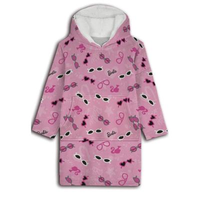 Barbie hoodie poncho roze maat XS - L - polyester