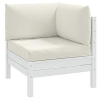 VidaXL Palletkussens 3 st stof gemêleerd crèmekleurig