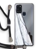 Gestreepte marmer: Samsung Galaxy A21s Transparant Hoesje met koord