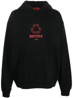 424 hoodie Recycle à logo imprimé - Noir